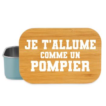 Je t'allume comme un pompier - Boîte à goûter - bleu pâle - Devant