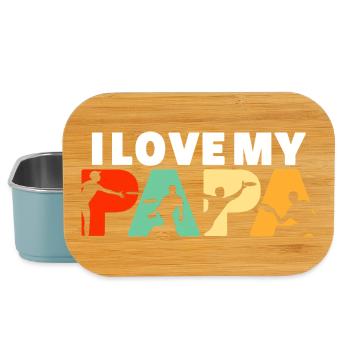 I Love My Papa Retro Disc Golf Frisbee Art - Lunch Box - light blue - Front