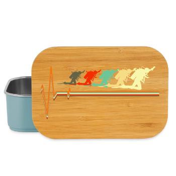 Retro Taucher Heartbeat Pulse Vintage Diver - Lunch Box - Hellblau - Vorne