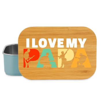 I Love My Papa Guitarist Musician Dad - Lunch Box - light blue - Front