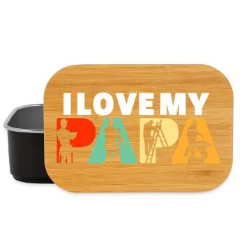 J’adore ma silhouette de Papa Ouvrier du Bâtiment - Boîte à goûter - noir - Devant