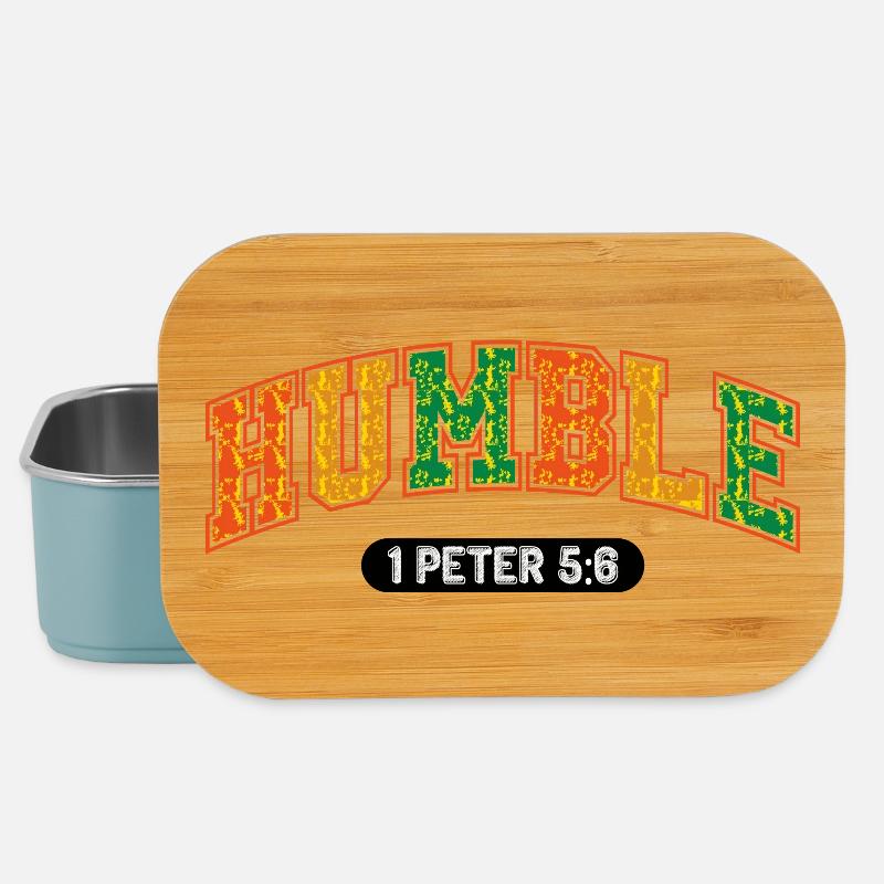 Le message d’humilité 1Pierre 5:6 - Boîte à goûter - bleu pâle