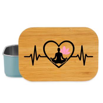 Yoga Heart Woman Silhouette Lotus Wellness - Lunch Box - light blue - Front