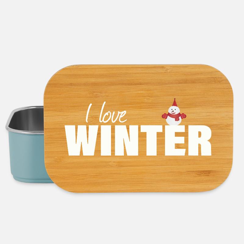 I LOVE WINTER - Lunch Box - Hellblau