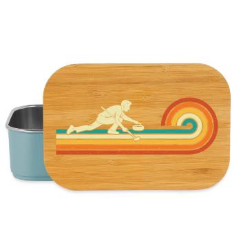 Retro Curler Sliding Curling Winter Sport - Boîte à goûter - bleu pâle - Devant