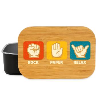 Stein Papier Entspann dich, bleib locker, lustiger - Lunch Box - Schwarz - Vorne