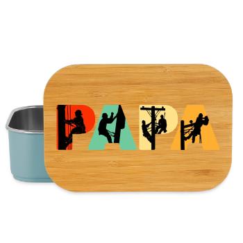 Typographie Papa Lineman Retro Silhouette - Boîte à goûter - bleu pâle - Devant