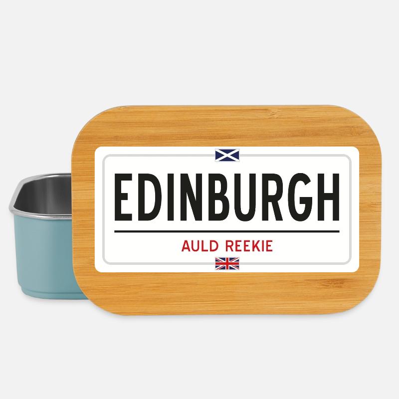 Edinburgh town sign - Lunch Box - light blue