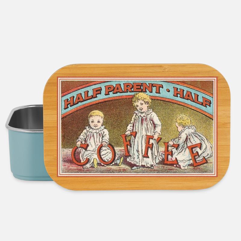 Half Parent, Half Coffee – Vintage Look - Lunch Box - Hellblau