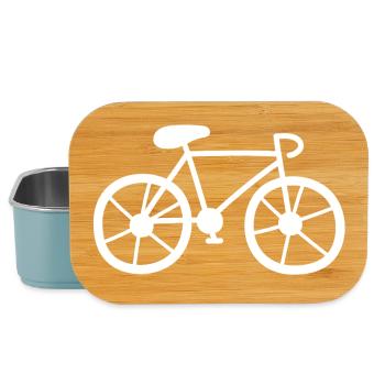 Fahrrad weiß Rennrad radeln Tour Lenker Comic Rad - Lunch Box - Hellblau - Vorne