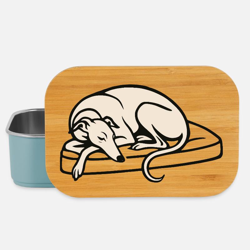 Galgo sleeping - Lunch Box - light blue