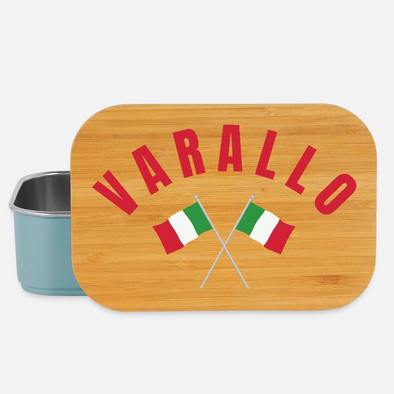 Varallo Italian Crossed Flags  - Lunch Box - light blue