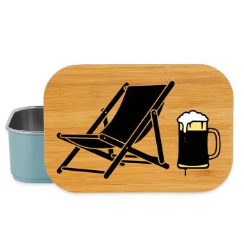 Silhouette de la chaise longue et de la chope de bière - Boîte à goûter - bleu pâle - Devant