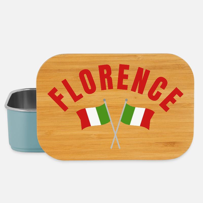 Florence Italian Flagcrest Emblem - Lunch Box - light blue