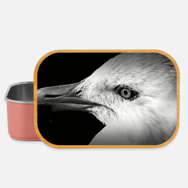 Schwarzweißes Möwenprofil - Lunch Box - Hellrosa
