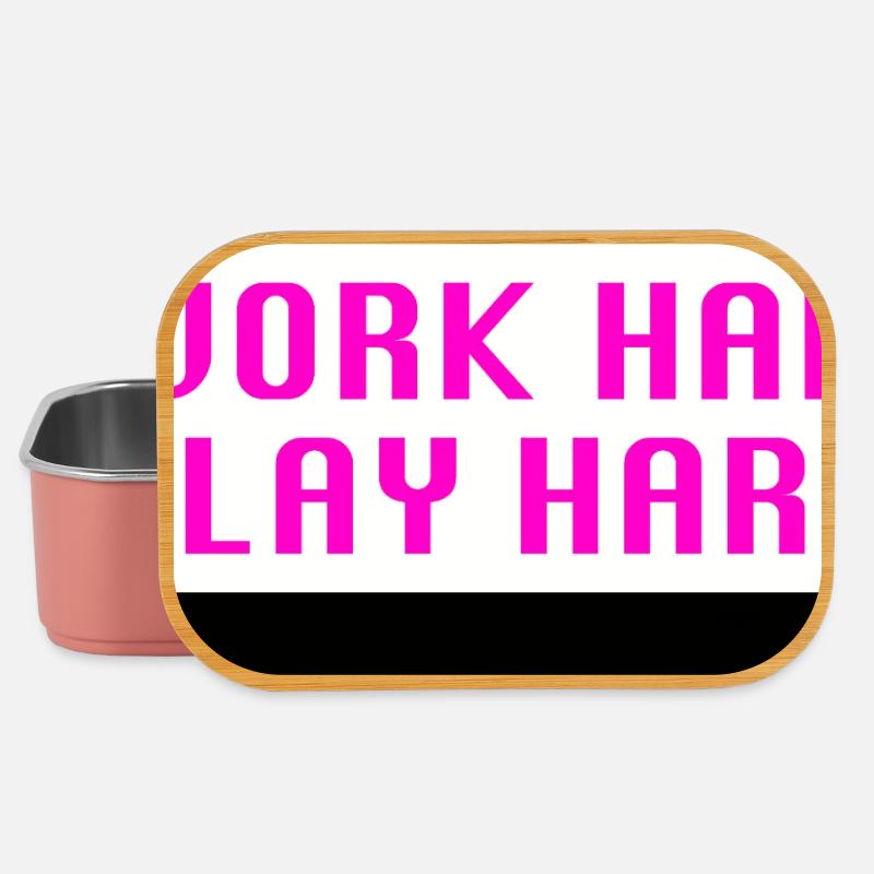Work Hard. Play Hard. (Pink) - Lunch Box - light pink