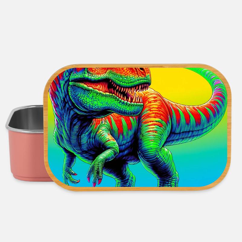 Dinosaurier - Lunch Box - Hellrosa