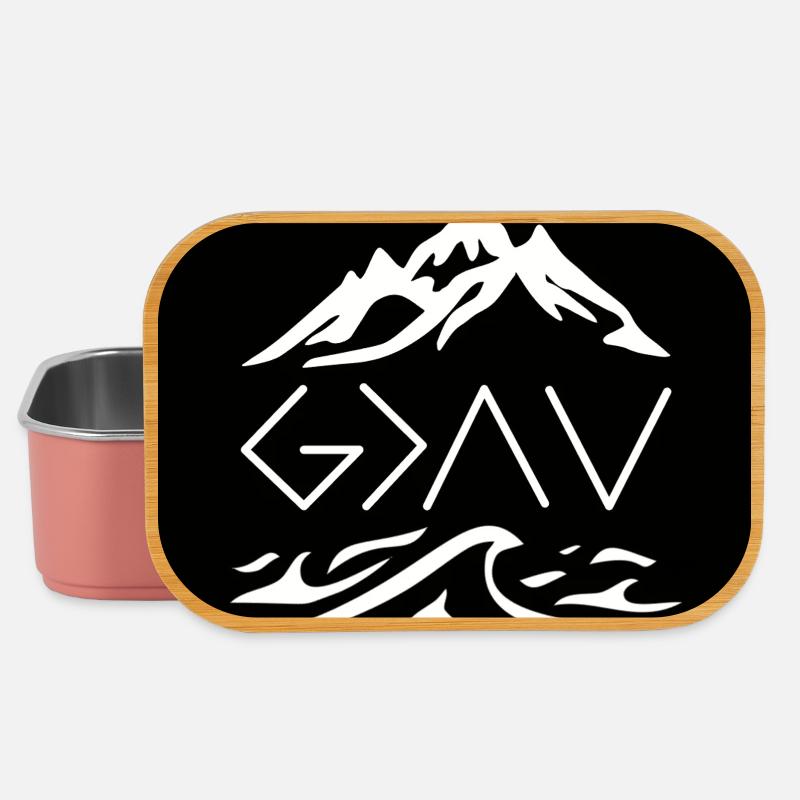 God is greater (white on black) - Lunch Box - light pink