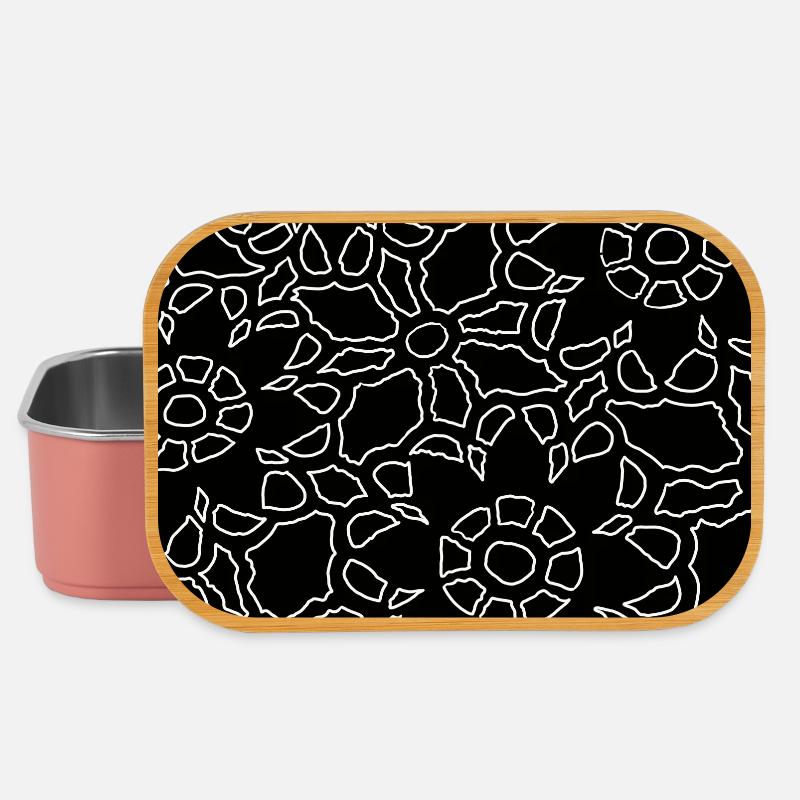 Ingenious Floral Pattern White Black Lace - Lunch Box - light pink