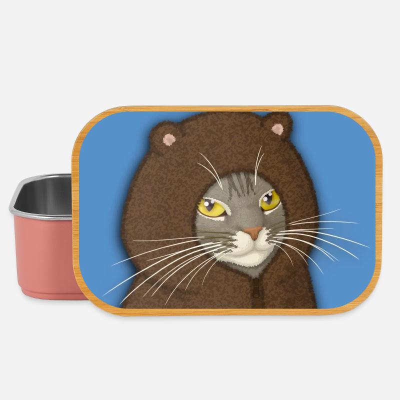 Portrait du Chat à Capuche d’Ours - Boîte à goûter - rose clair