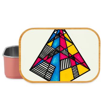 Abstrakte bunte Pyramide - Lunch Box - Hellrosa - Vorne