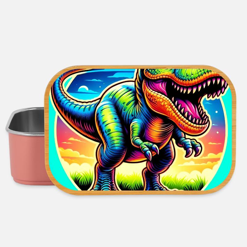 Dinosaurier - Lunch Box - Hellrosa
