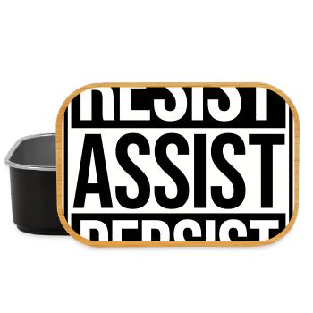 Resist Assist Persist Aktivismus Motivation Logo - Lunch Box - Schwarz - Vorne