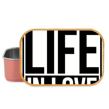 Measure Your Life In Love Inspirierend Liebe Logo - Lunch Box - Hellrosa - Vorne