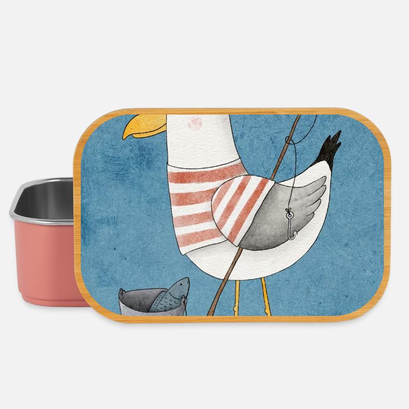 Maritime Seagull with Charm - Lunch Box - light pink