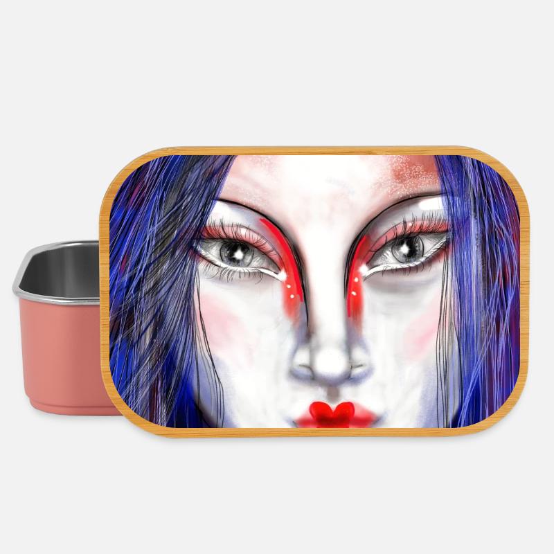 Farbkontrollierte Masken berührte Kunst - Lunch Box - Hellrosa