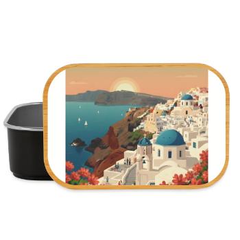 Sunset Santorini Vista - Boîte à goûter - noir - Devant