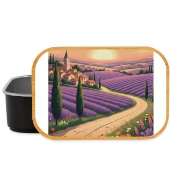 Lavender Field Provence France - Lunch Box - black - Front