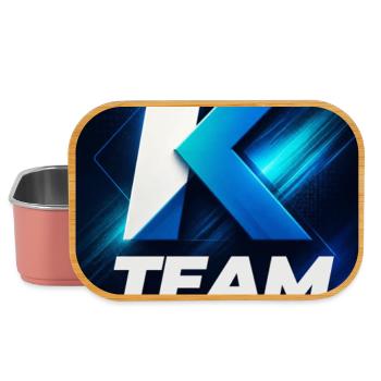 Kuhn Team Neon Blau Namensschild Namen Nachname - Lunch Box - Hellrosa - Vorne
