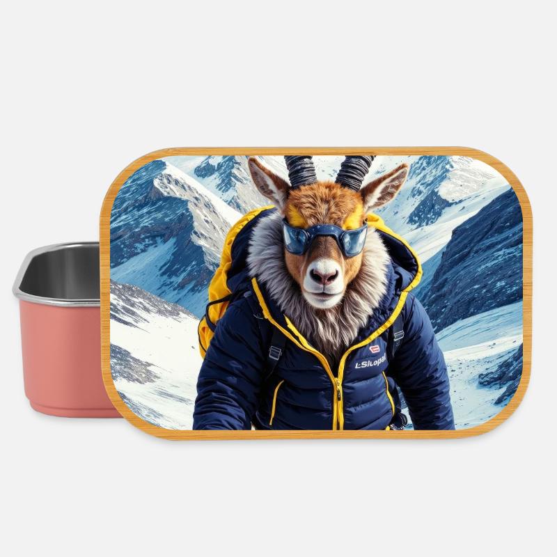 Bergziege Humanoider Bergsteiger - Lunch Box - Hellrosa