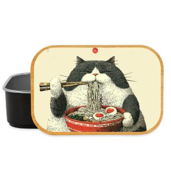 Festin de chats ramen - Boîte à goûter - noir - Devant
