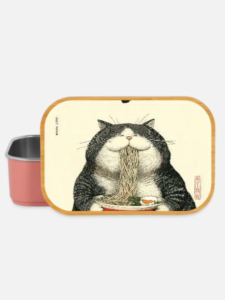 Neko-Ramen-Festmahl - Lunch Box - Hellrosa