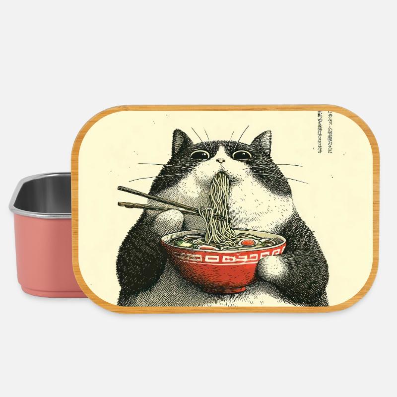 Chonky Cat Ramen Ukiyo-e - Lunch Box - light pink