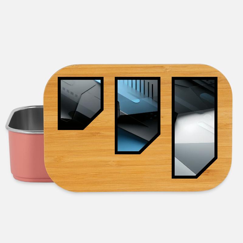 Futuristisches Techno Abstraktes Muster - Lunch Box - Hellrosa
