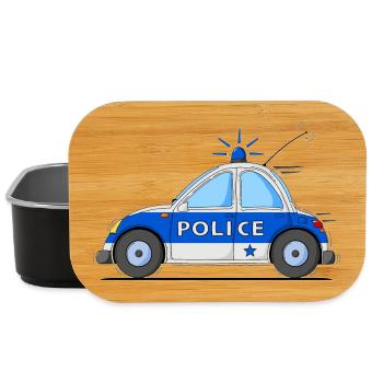 Polizeiauto Police Blau - Lunch Box - Schwarz - Vorne