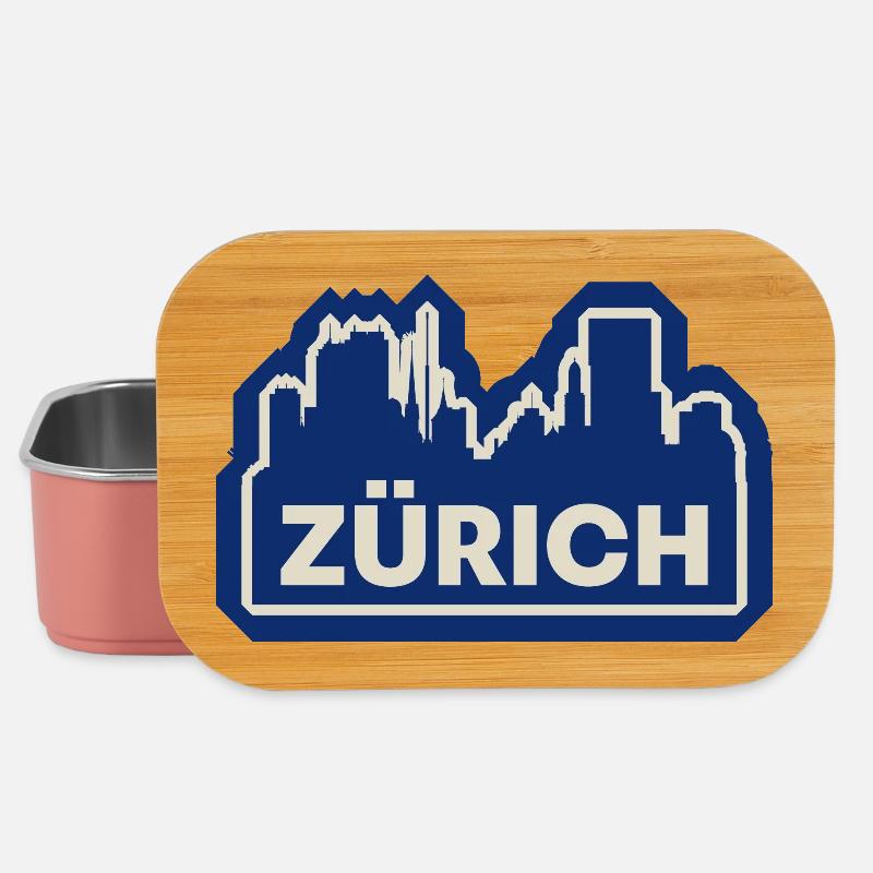 Silhouette de la ligne d’horizon de Zurich - Boîte à goûter - rose clair