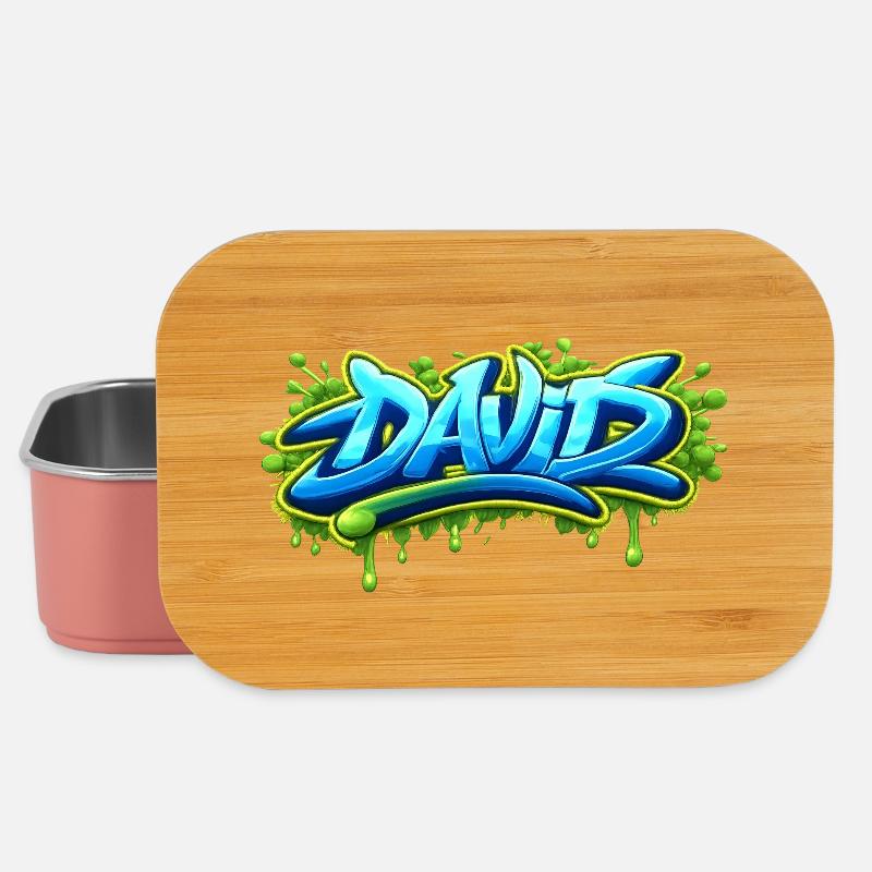 Graffiti name DAVID printable on everything - Lunch Box - light pink