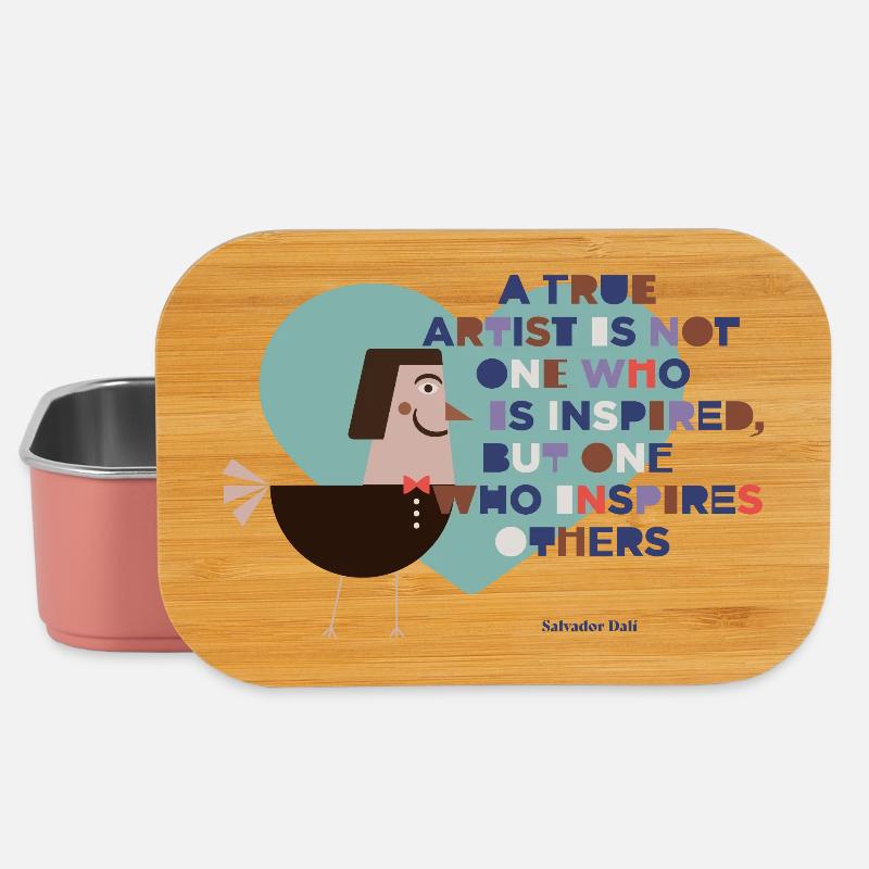 Vogel der Inspiration Kunstmotiv - Lunch Box - Hellrosa