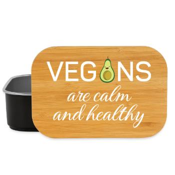 Les végétaliens sont calmes et en bonne santé - Boîte à goûter - noir - Devant