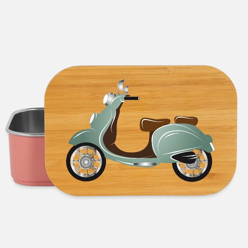 Ein Vintage Motorroller mit Retro Lackierung - Lunch Box - Hellrosa
