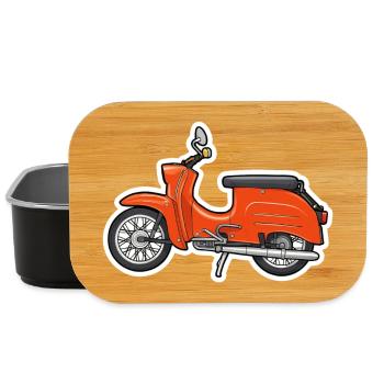 Retro Orange Simson Schwalbe Design - Lunch Box - Schwarz - Vorne