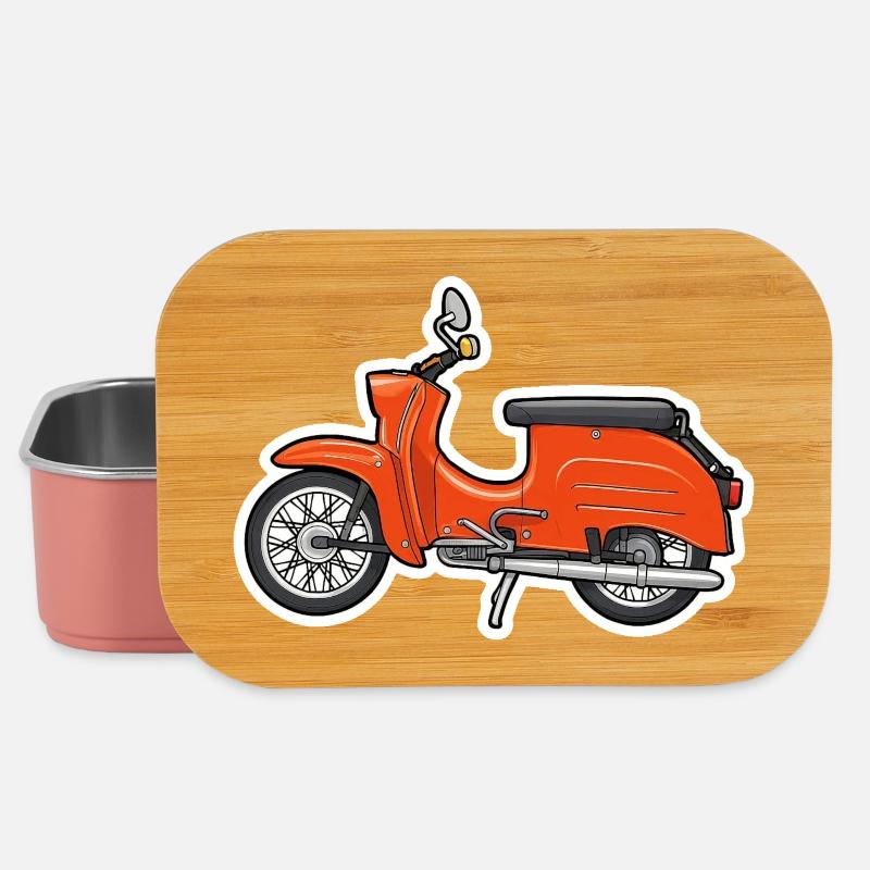 Retro Orange Simson Schwalbe Design - Lunch Box - Hellrosa