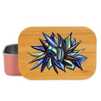 Fleur fragmentaire bleu-vert - Boîte à goûter - rose clair - Devant