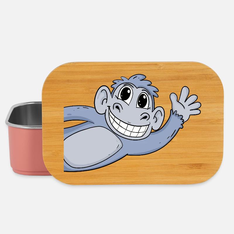 Affe Gruß Begrüßung - Lunch Box - Hellrosa