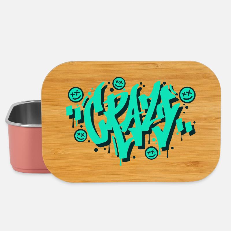 Verrücktes Graffiti-Buchstaben-Design - Lunch Box - Hellrosa