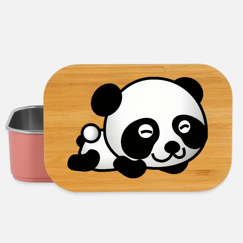 Panda Heureux - Boîte à goûter - rose clair